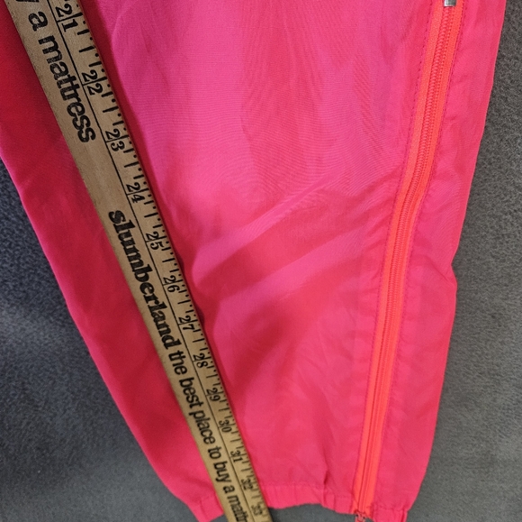 Nike Womens Y2K Track Pants Size XL Neon Pink Side Zipper Pullup 90s - Picture 7 of 9